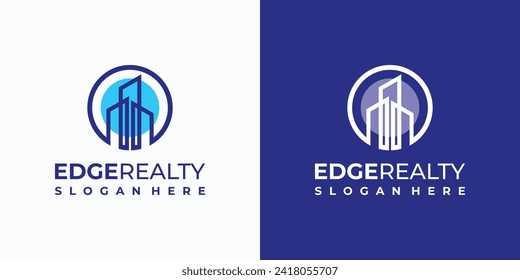 Property building line vector logo design.