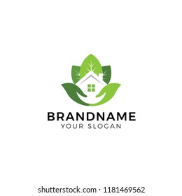 Property care, home, real estate logo design vector