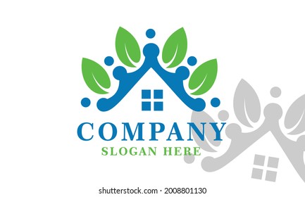 Property care, home, real estate logo design vector