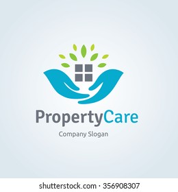 Property Care, Home and Real estate  Logo Template