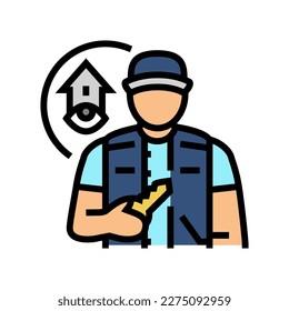 property caretaker repair worker color icon vector. property caretaker repair worker sign. isolated symbol illustration