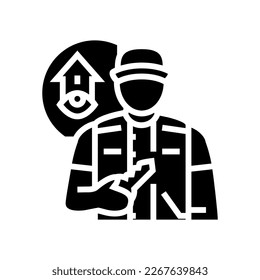 property caretaker repair worker glyph icon vector. property caretaker repair worker sign. isolated symbol illustration