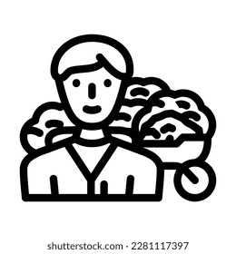 property caretaker repair worker line icon vector. property caretaker repair worker sign. isolated contour symbol black illustration