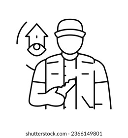 property caretaker repair worker line icon vector. property caretaker repair worker sign. isolated contour symbol black illustration