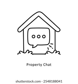  Property Chat Vector Outline icon style illustration. EPS 10 file