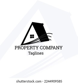 property company logo vector design with basic letter A