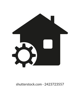 Icono de construcción de propiedades. Ilustración vectorial. EPS 10.