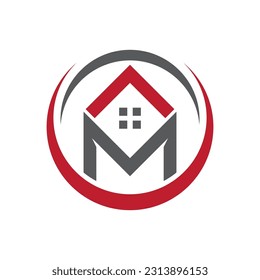 Property and construction logo with M letter design 