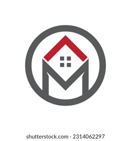 Property and construction logo with M letter design 