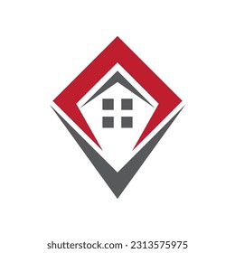 Property and construction logo with V letter design 