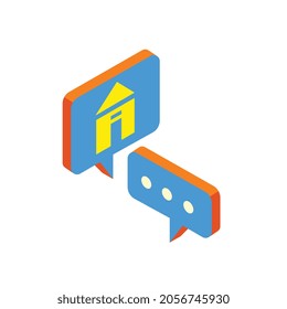 property consult isometric icon for business website,apps, and many more