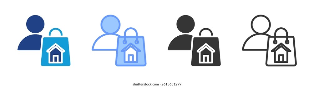 Property Customer icon set multiple style collection
