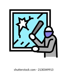 Property Damage Crime Color Icon Vector. Property Damage Crime Sign. Isolated Symbol Illustration