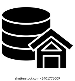 Property Database Icon line vector illustration
