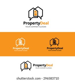 Property Deal , Home for Sale Vector Logo Template