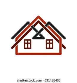 Property developer stylish estate agency vector symbol. Creative construction icon, house. Commercial building and designing theme.