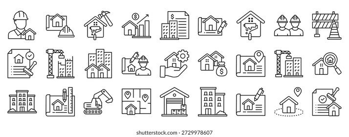 Property Development icon collection. Containing design Property Development, Built Structure, Architectural, Builder, Home Maintenance