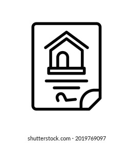 Property document icon, Line Vector graphics