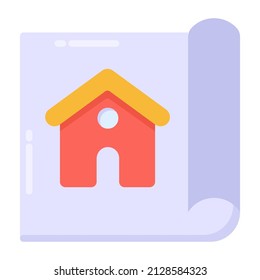 Property documents in flat trendy style icon 

