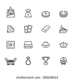 property element vector black icon set on white background