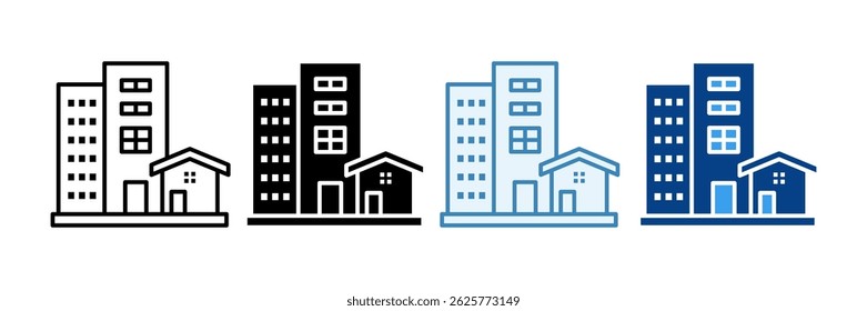 Property Estate Icon Set Multiple Style Collection
