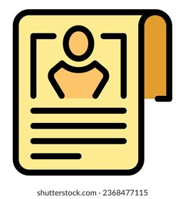 Vector de contorno de icono de formulario de propiedad. Formulario de crédito. Color del dinero del préstamo