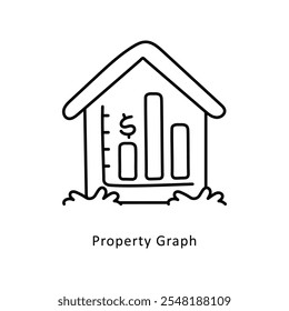  Ilustración de estilo de icono de esquema de Vector de gráfico de propiedades. Archivo EPS 10