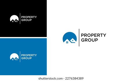 property group investment logo.mortgage home logo design template