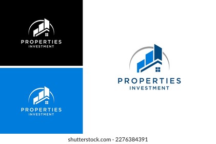 property group investment logo.mortgage home logo design template