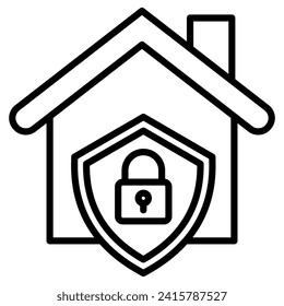 Property Guardian icon line vector illustration