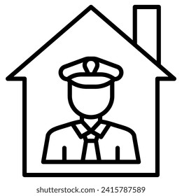 Ilustración vectorial de línea de icono de Property Guardian
