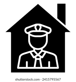 Ilustración vectorial de línea de icono de Property Guardian