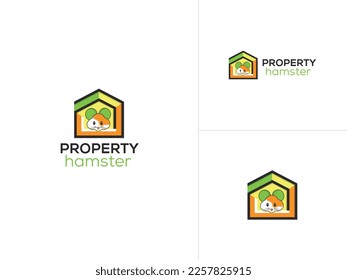 Property hamster logo design vector