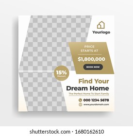 Property home sale and rental social media square template vector eps