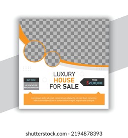 Property home sale and rental social media social media post square template 