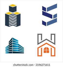 Paquete conjunto de iconos de vectores de construcción de apartamentos de la casa de propiedades