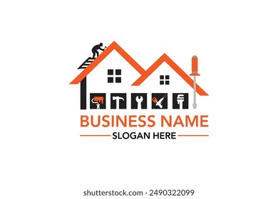 Property House Building Maintenance logo Desing Handyman Service Improvement