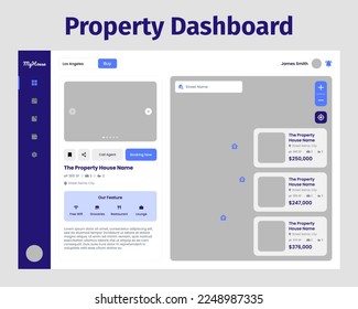 Property House Dashboard UI Kit. Suitable for real estate, house, home and architecture purpose