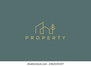 Property House Development Icon Sign Symbol Business Logo Brand Identity Template Modern Minimalist Concept