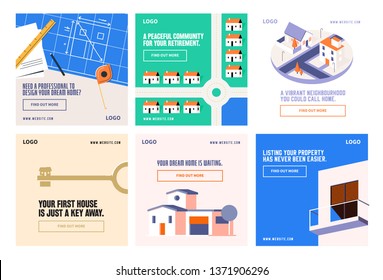 Property house home accommodation social media post collection template