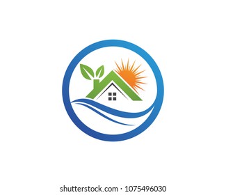 property house and home logos template vector
