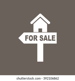 Property or House For Sale Icon on Dark Gray Color. Eps-10.