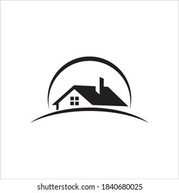 Property and house silhouette logo