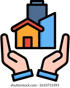 Property Icon Lineal Color Vector Illustration