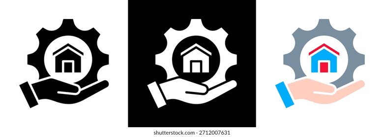 Conjunto de iconos de propiedades Ilustración vectorial de glifos