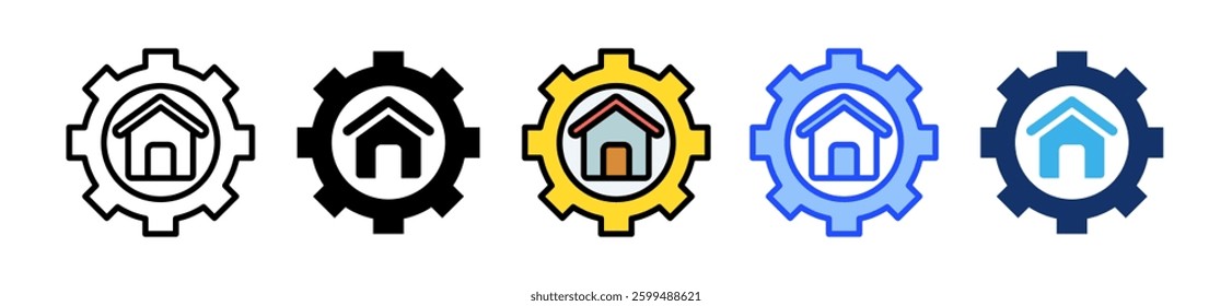Property Icon Set With Multiple Style Collection