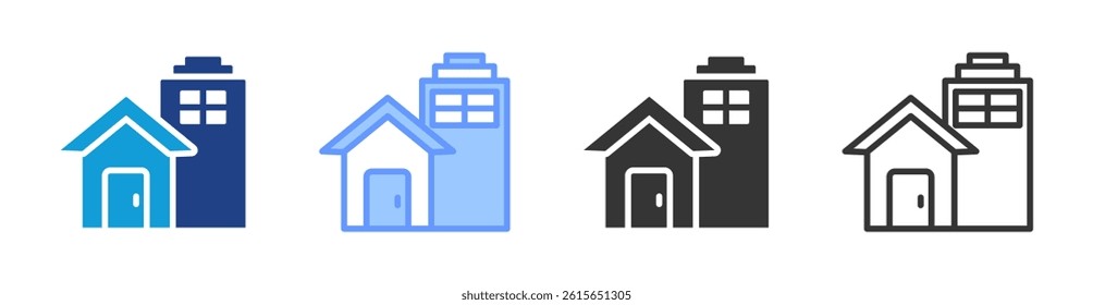 Property icon set multiple style collection