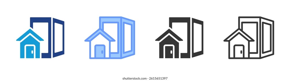 Property icon set multiple style collection
