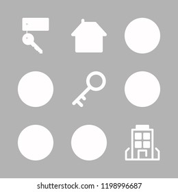 property icon set. vector set about key, house, real estate and building icons set.