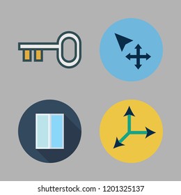 property icon set. vector set about move, entrances and key icons set.